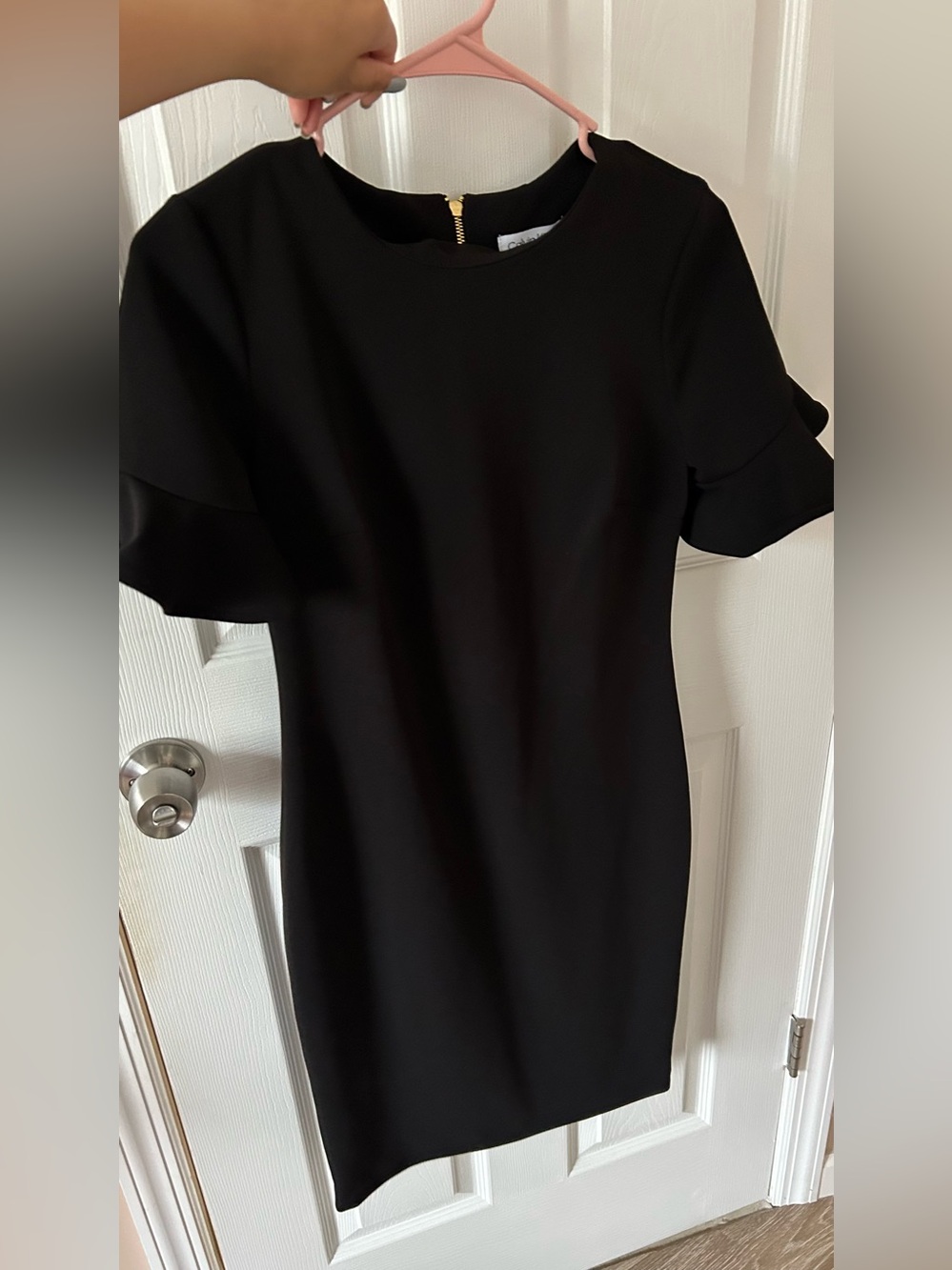 Calvin Klein Black Short-Sleeve Sheath Dress